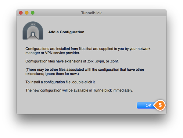 How to set up OpenVPN on Mac OS: Step 5