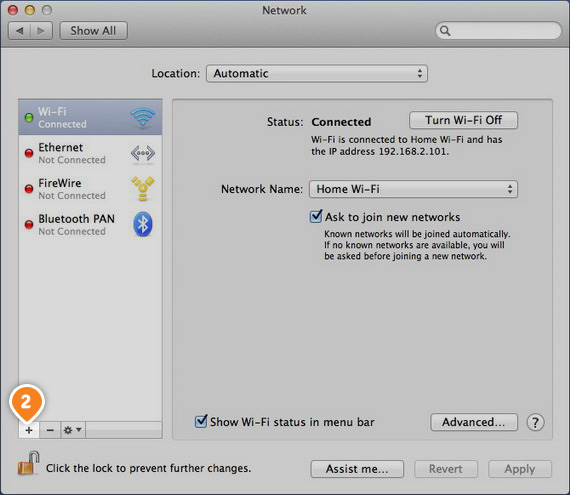 How to set up PPTP on Mac OS: Step 2