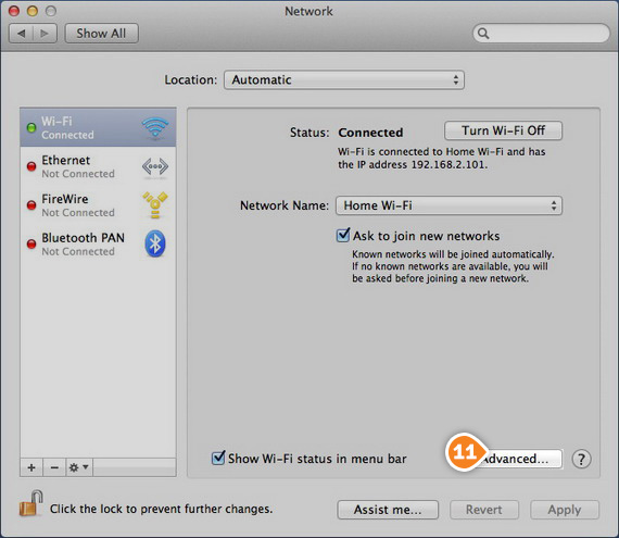 How to set up PPTP on Mac OS: Step 6