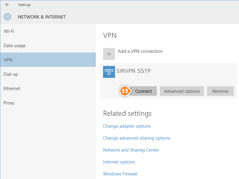 How to set up SSTP on Windows 10: Step 6