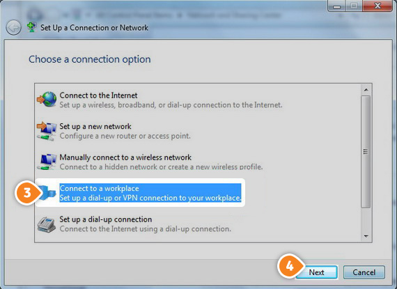 How to set up L2TP on Windows 7: Step 3