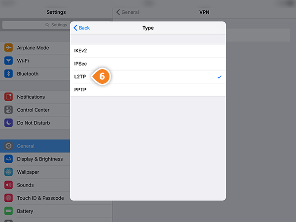 How to set up L2TP on iPad: Step 5